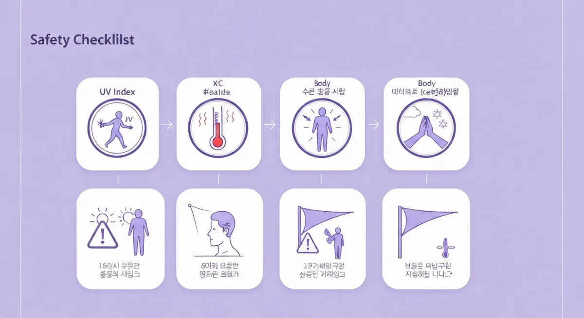 임신 중 야외활동 시간대별 안전 체크리스트와 금기 상황 인포그래픽