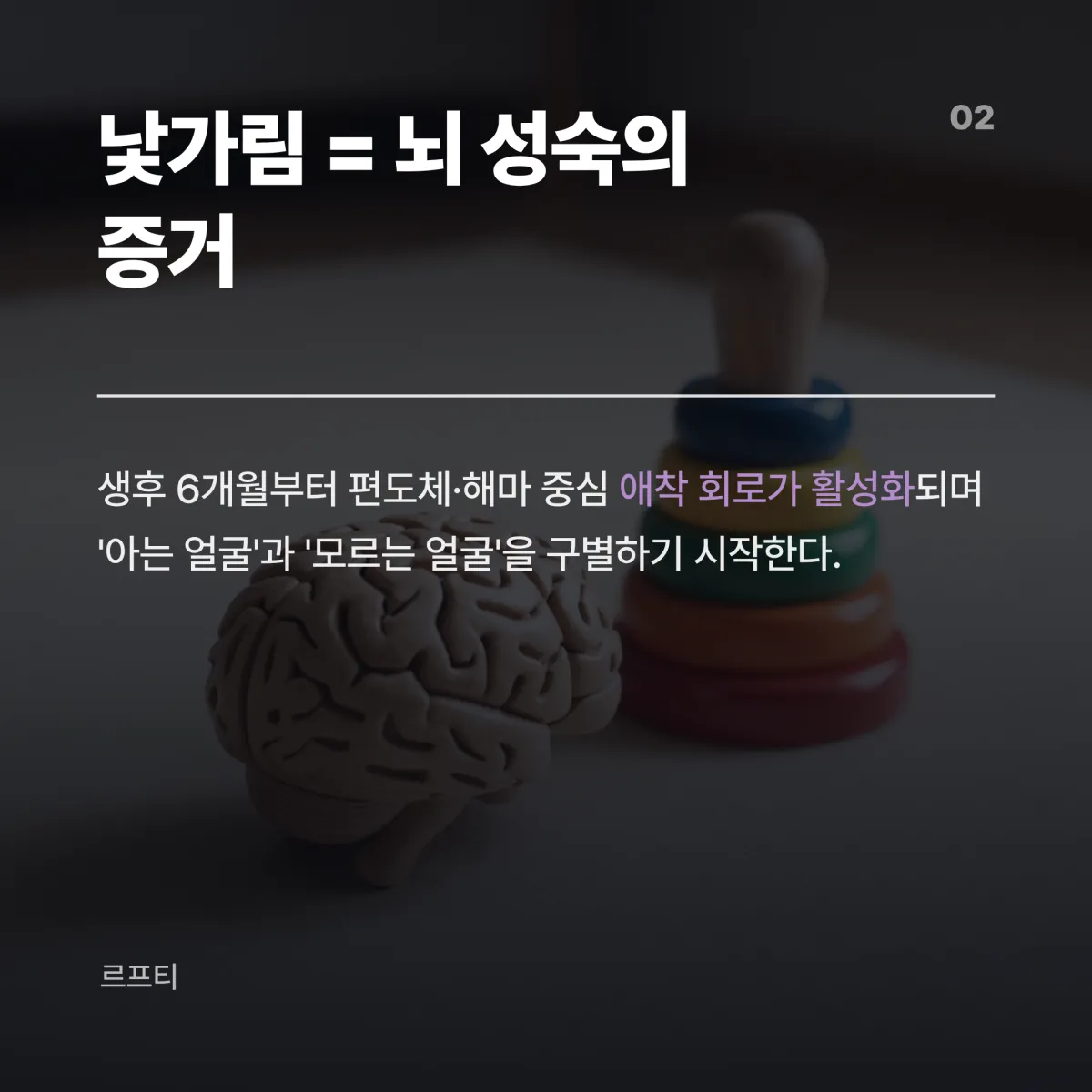 아기 애착 형성 과정 뇌 회로 성숙 설명 이미지
